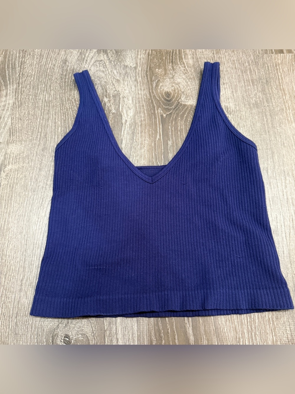 Free People Blue Solid Rib Brami
